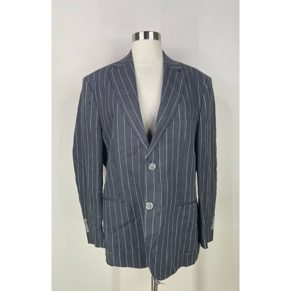 Paul Frederick Grey Striped Blazer - Picture 1 of 11